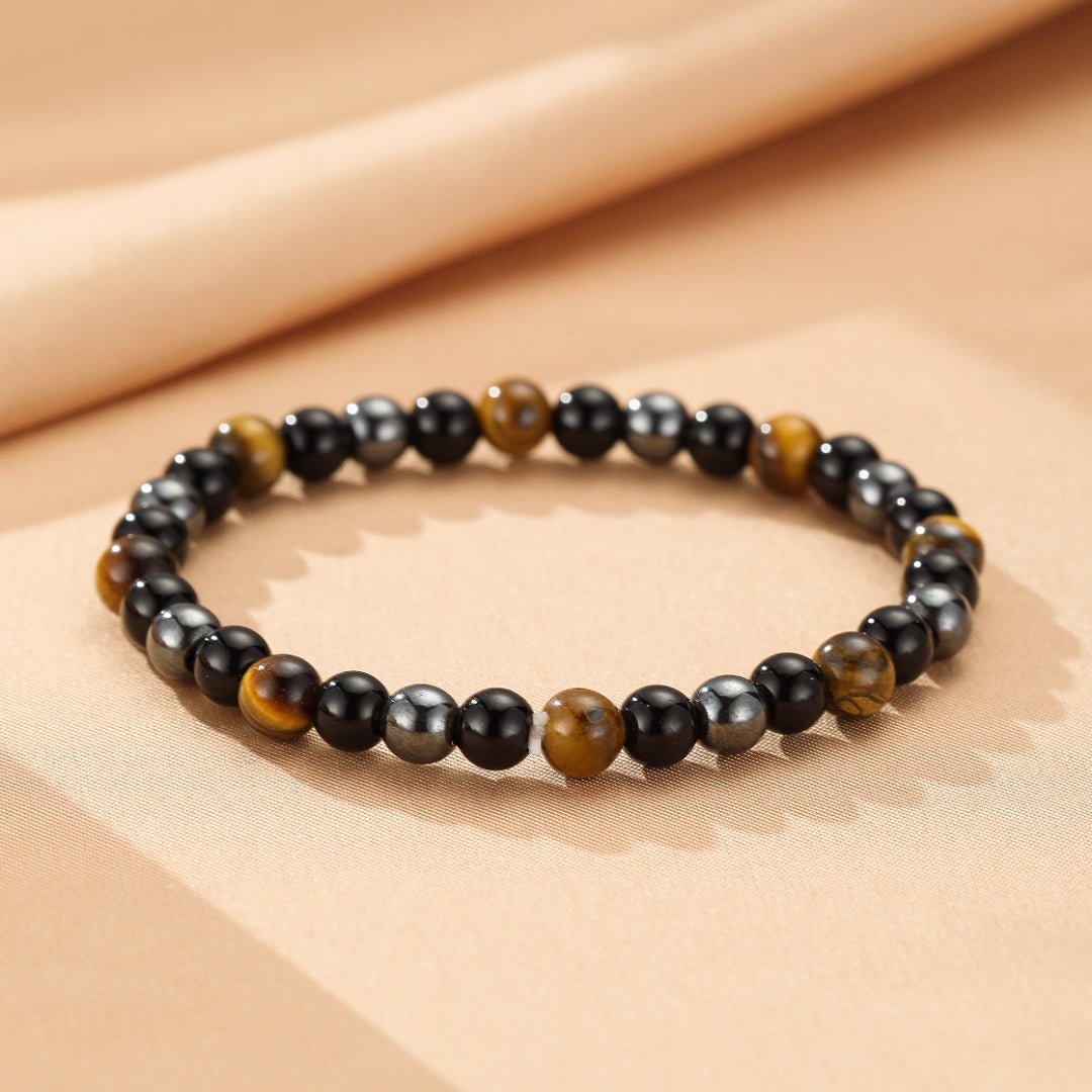 Bracelet Œil de Tigre et Hématite – Protection et Ancrage - Biloria