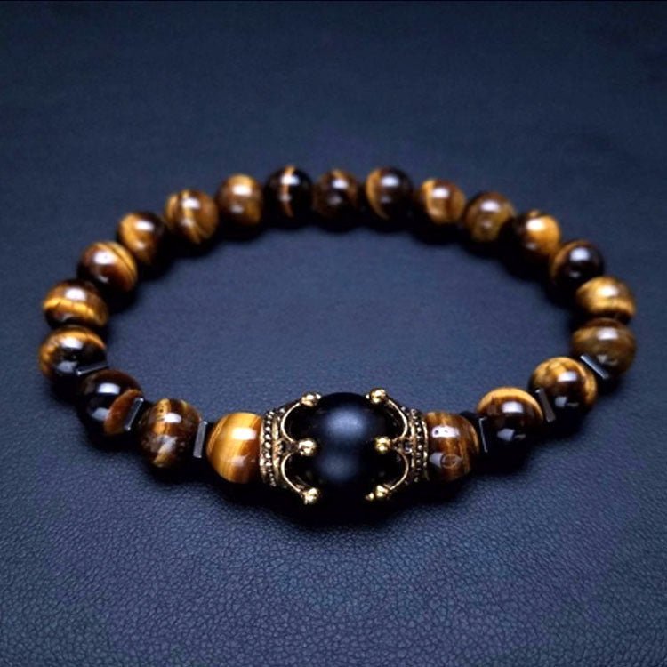 Bracelet Œil de Tigre et Obsidienne – Protection et Confiance - Biloria