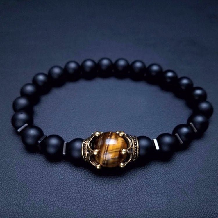 Bracelet Œil de Tigre et Obsidienne – Protection et Confiance - Biloria
