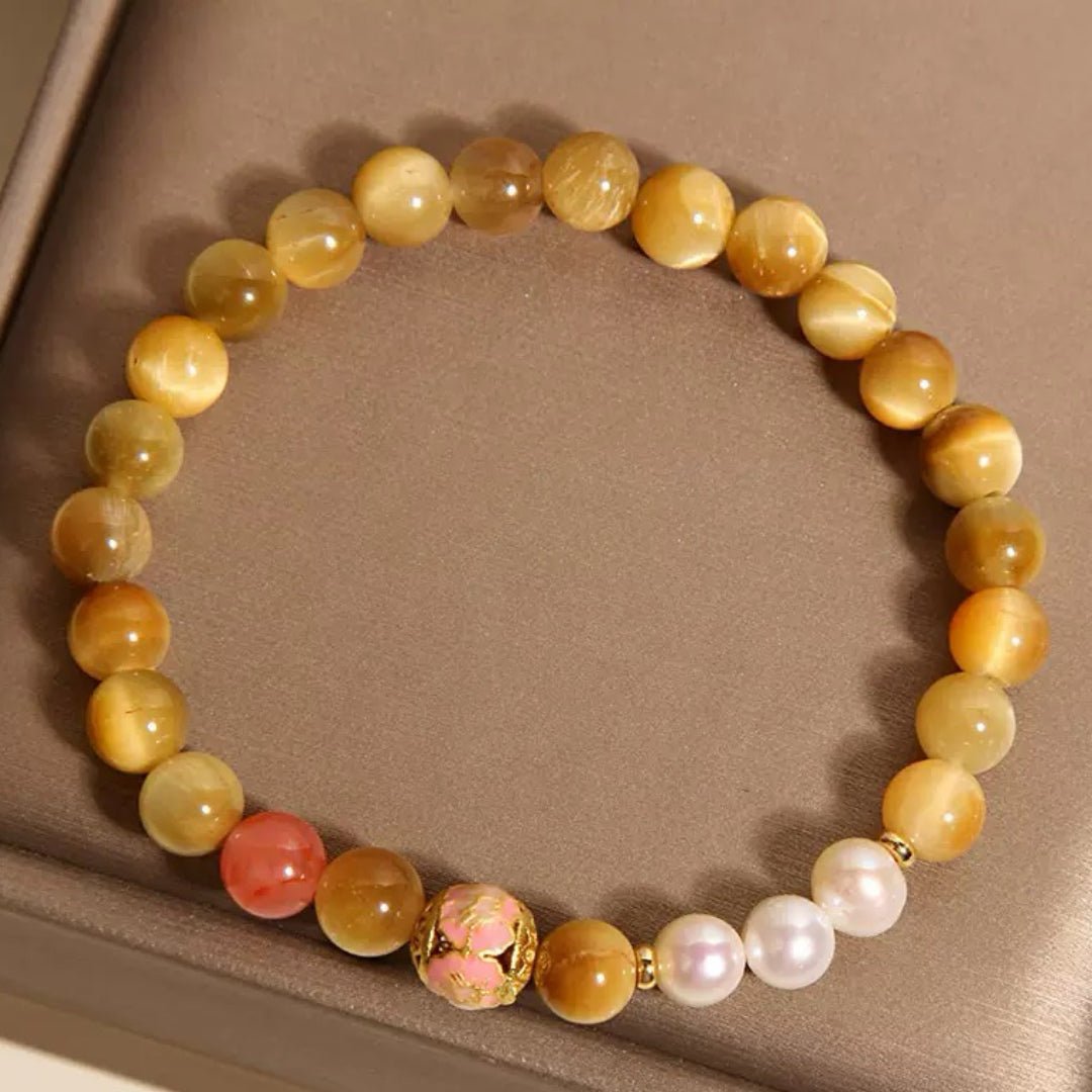 Bracelet Œil de Tigre et Perles fait main – Protection et élégance - Biloria