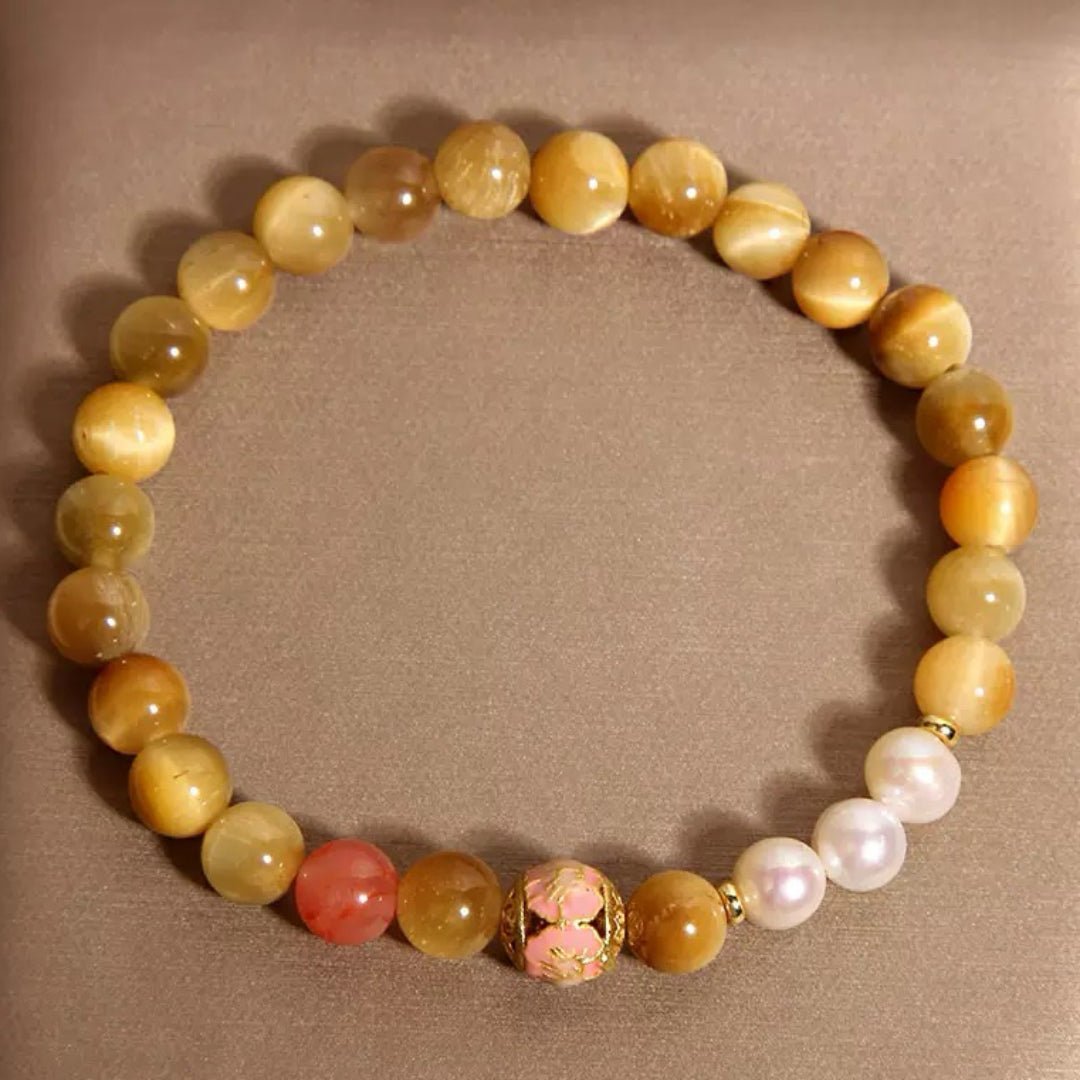 Bracelet Œil de Tigre et Perles fait main – Protection et élégance - Biloria