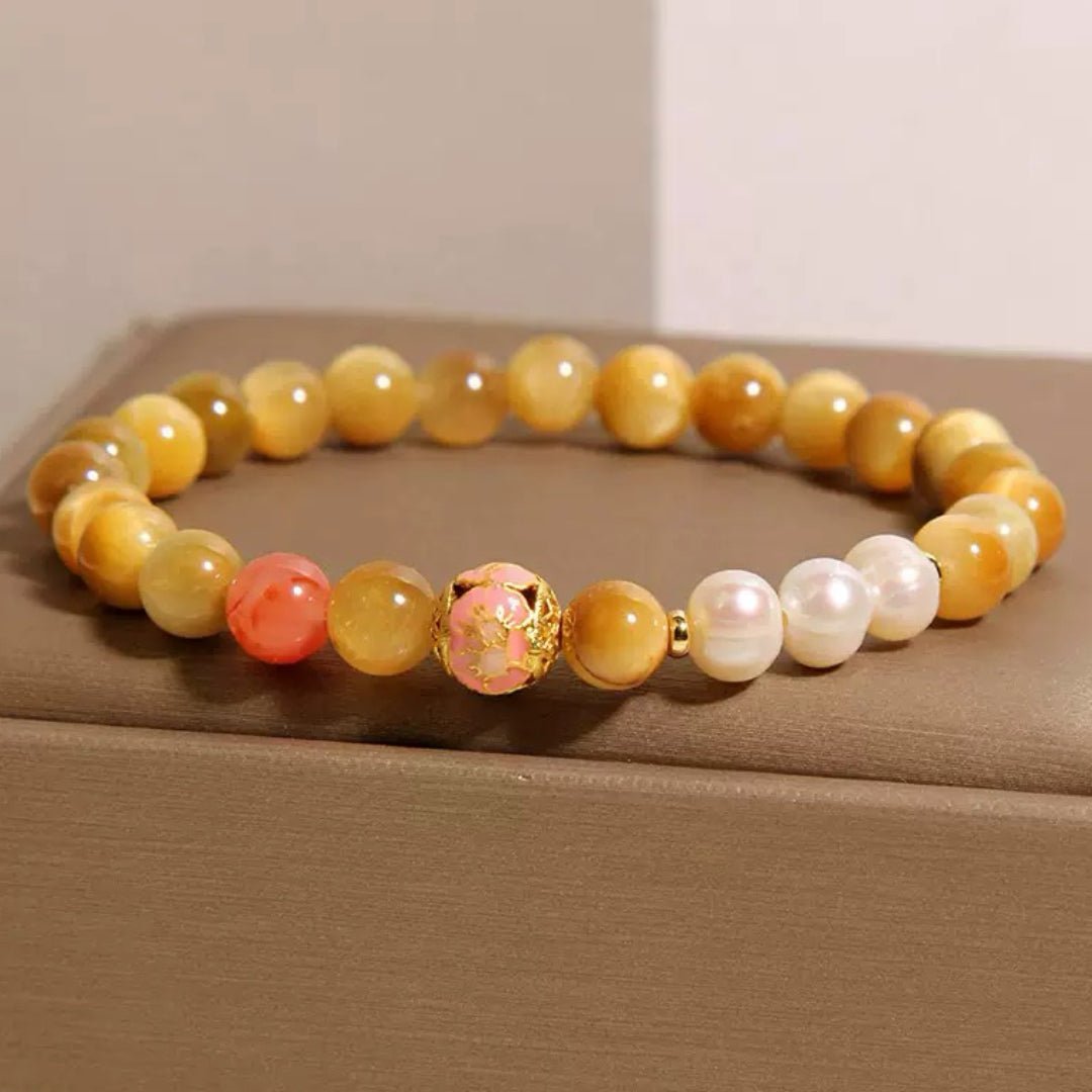 Bracelet Œil de Tigre et Perles fait main – Protection et élégance - Biloria