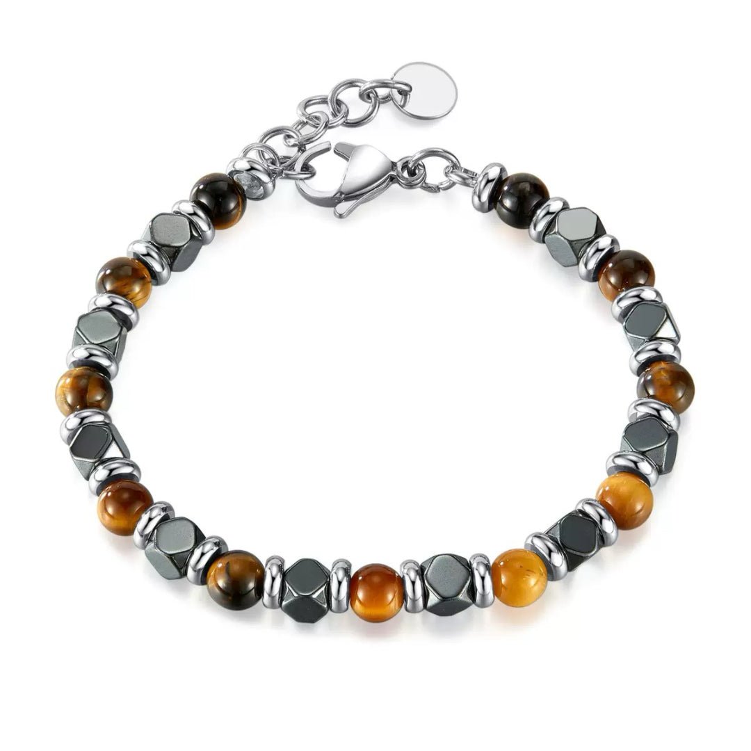 Bracelet Œil de Tigre Hématite Homme – Protection et Style - Biloria
