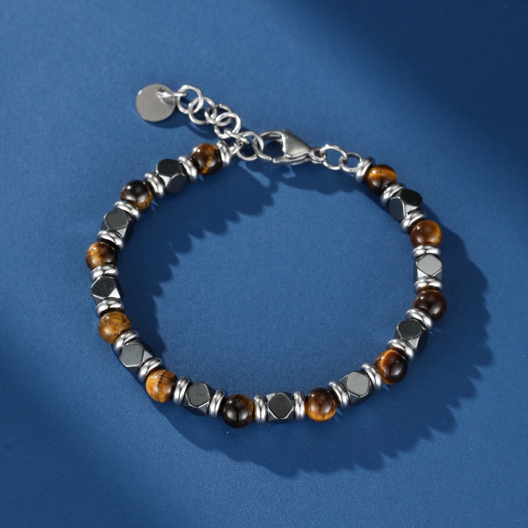 Bracelet Œil de Tigre Hématite Homme – Protection et Style - Biloria