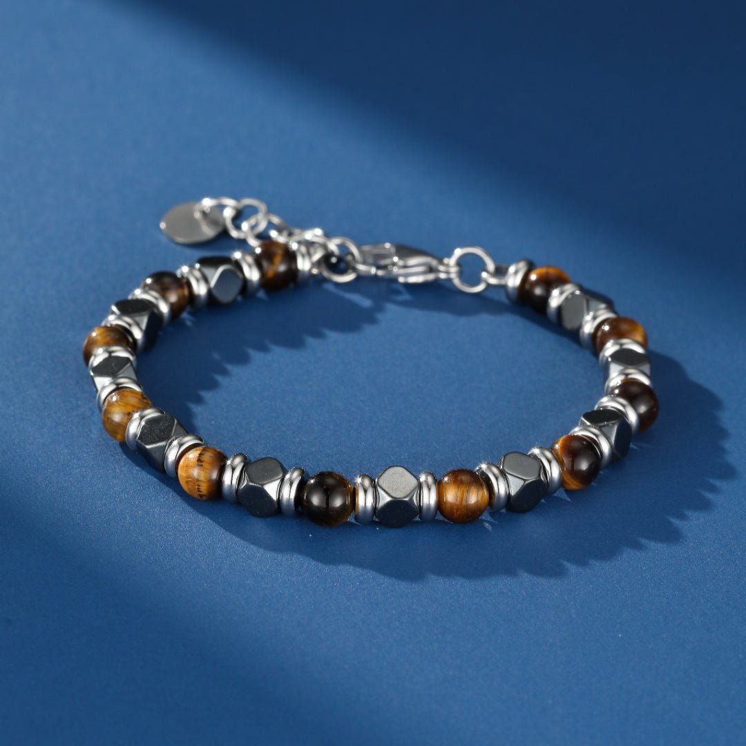 Bracelet Œil de Tigre Hématite Homme – Protection et Style - Biloria