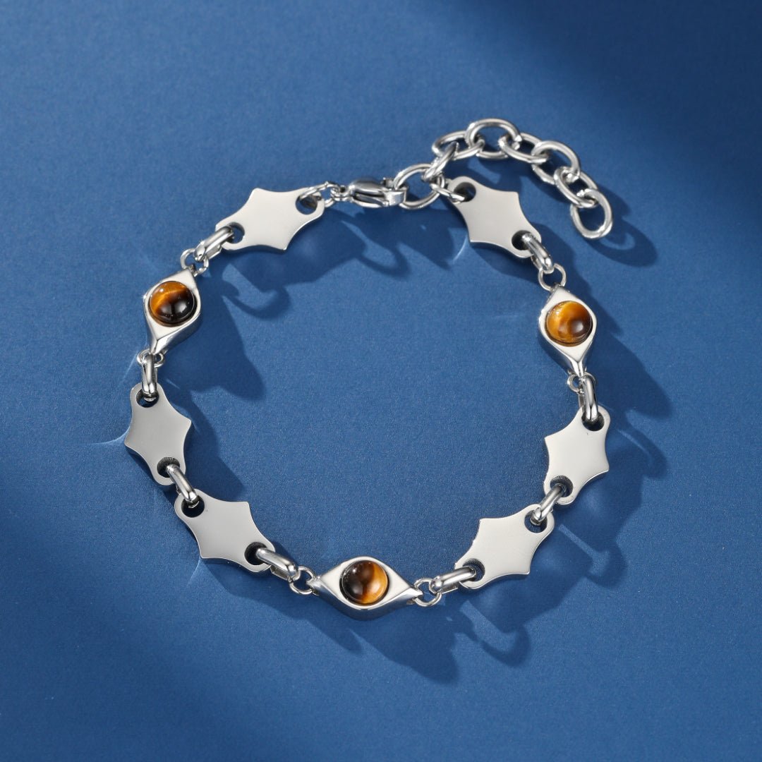Bracelet Œil de Tigre Homme en Acier Inoxydable - Biloria