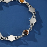 Bracelet Œil de Tigre Homme en Acier Inoxydable - Biloria