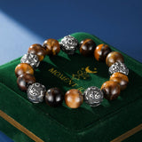 Bracelet Œil de Tigre Mantra Gravé pour Homme - Biloria