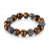 Bracelet Œil de Tigre Mantra Gravé pour Homme - Biloria