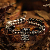 Bracelet Œil de Tigre Obsidienne Mauvais Œil Protection Argent - Biloria