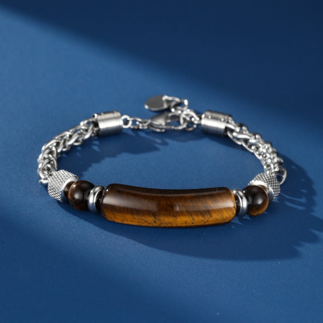 Bracelet Œil de Tigre ou Obsidienne pour Homme Protection et Confiance - Biloria