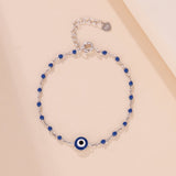 Bracelet Œil Protecteur Argent 925 Perles Bleues - Biloria