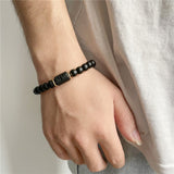 Bracelet Onyx et Perle Signe Astrologique – Protection Astrale - Biloria