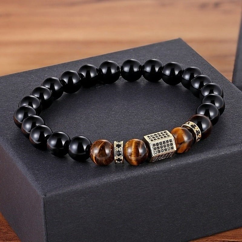 Bracelet Onyx Œil de Tigre Hexagone Protection - Biloria