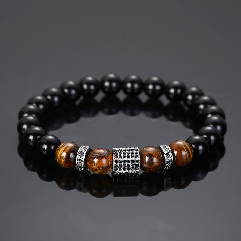 Bracelet Onyx Œil de Tigre Hexagone Protection - Biloria