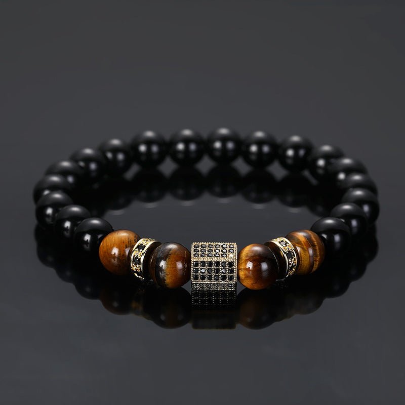 Bracelet Onyx Œil de Tigre Hexagone Protection - Biloria