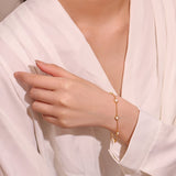 Bracelet Opale Argent Plaqué Or – Harmonie et Pureté - Biloria
