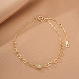 Bracelet Opale Irisée Argent Plaqué Or Féminin - Biloria