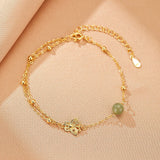 Bracelet papillon en jade néphrite et argent - Biloria