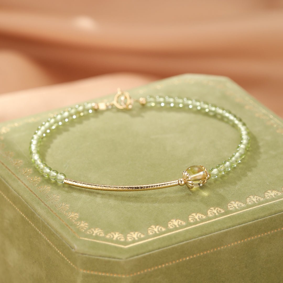 Bracelet Péridot Citrine Perles Naturelles - Biloria