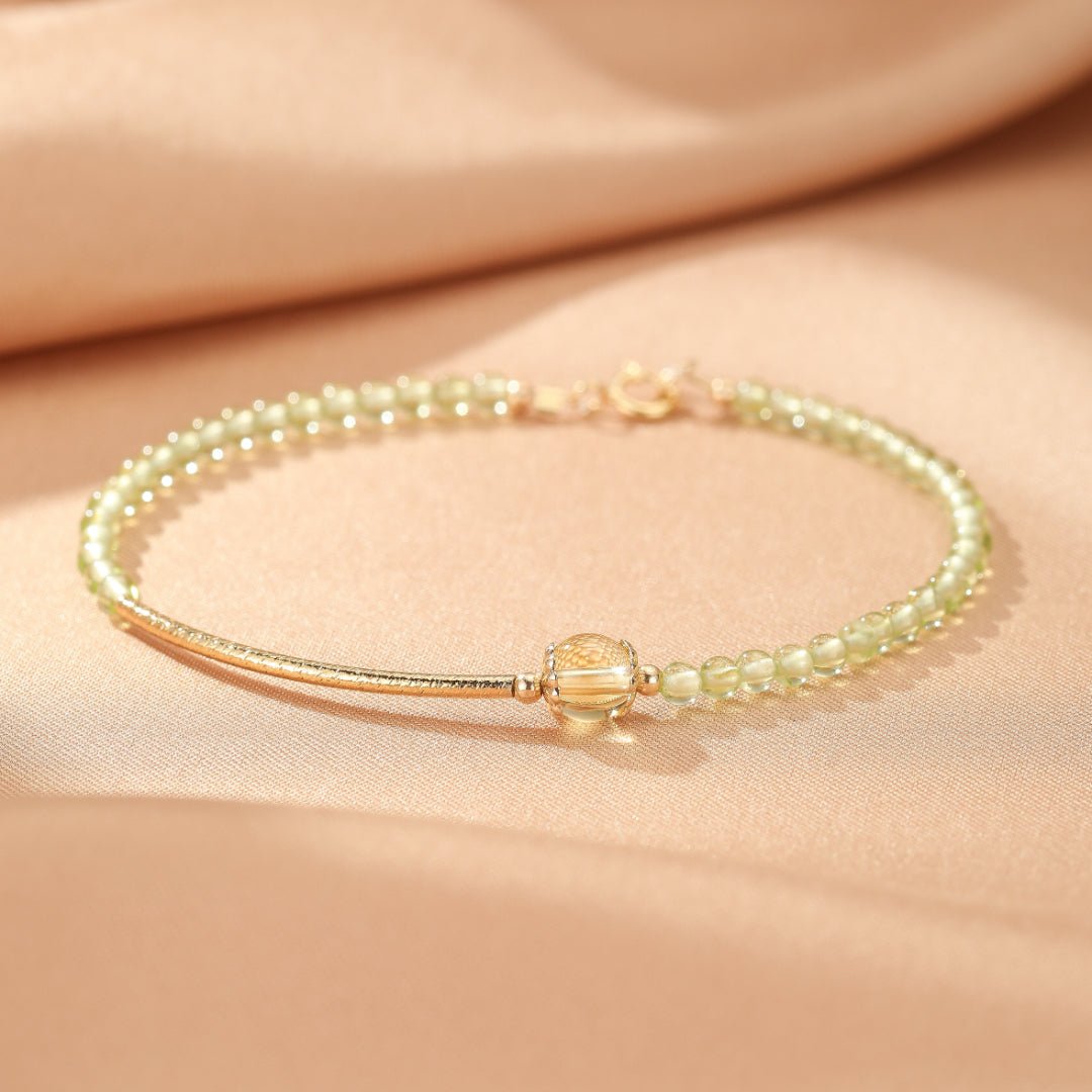 Bracelet Péridot Citrine Perles Naturelles - Biloria