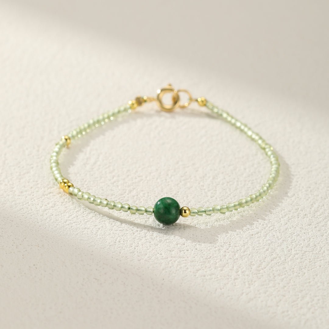 Bracelet Péridot et Jade – Équilibre et Harmonie Intérieure - Biloria