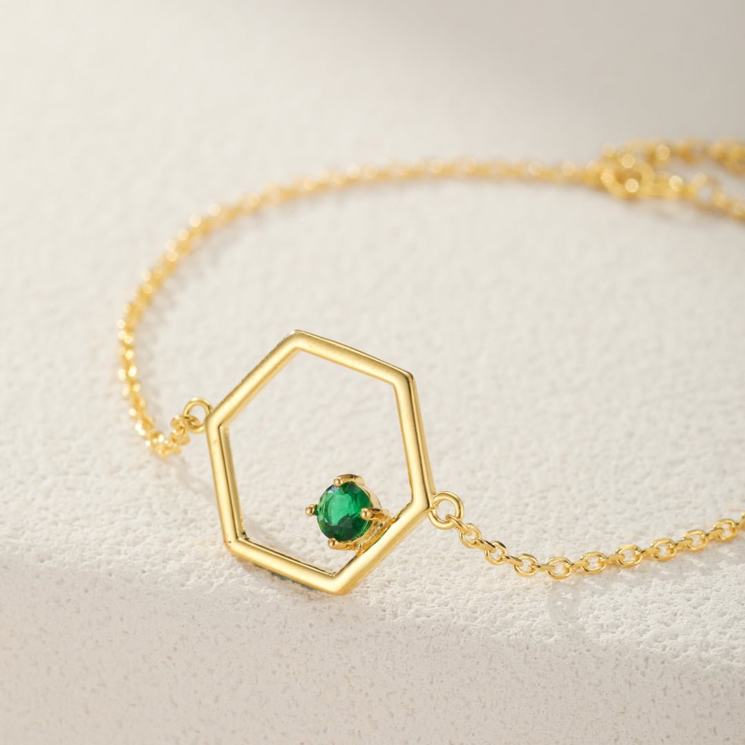 Bracelet Péridot Étoile Radieuse – Argent Plaqué Or, Bijou Lumière - Biloria