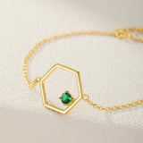 Bracelet Péridot Étoile Radieuse – Argent Plaqué Or, Bijou Lumière - Biloria