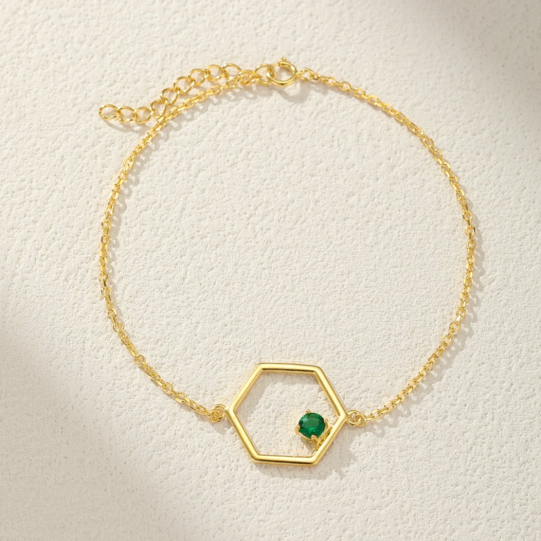Bracelet Péridot Étoile Radieuse – Argent Plaqué Or, Bijou Lumière - Biloria