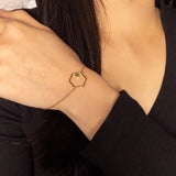 Bracelet Péridot Étoile Radieuse – Argent Plaqué Or, Bijou Lumière - Biloria