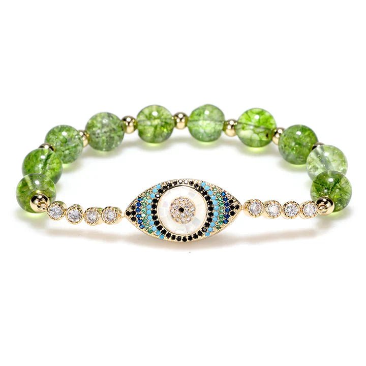 Bracelet Péridot Mauvais Œil pour attirer l'Abondance - Biloria