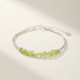 Bracelet Péridot Onde Végétale en Argent 925 – Bijou Nature - Biloria