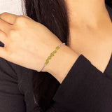 Bracelet Péridot Onde Végétale en Argent 925 – Bijou Nature - Biloria
