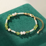 Bracelet Péridot Perles Nacre – Bijou Cadeau Équilibré - Biloria