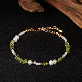 Bracelet Péridot Perles Nacre – Bijou Cadeau Équilibré - Biloria
