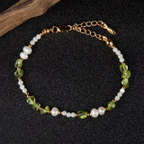 Bracelet Péridot Perles Nacre – Bijou Cadeau Équilibré - Biloria