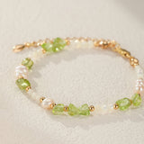 Bracelet Péridot Perles Nacre – Bijou Cadeau Équilibré - Biloria