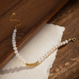Bracelet Perle 38 cm Argent Plaqué Or pour Méditation - Biloria