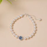 Bracelet Perle Aigue Marine Argent 925 Cadeau Harmonie - Biloria