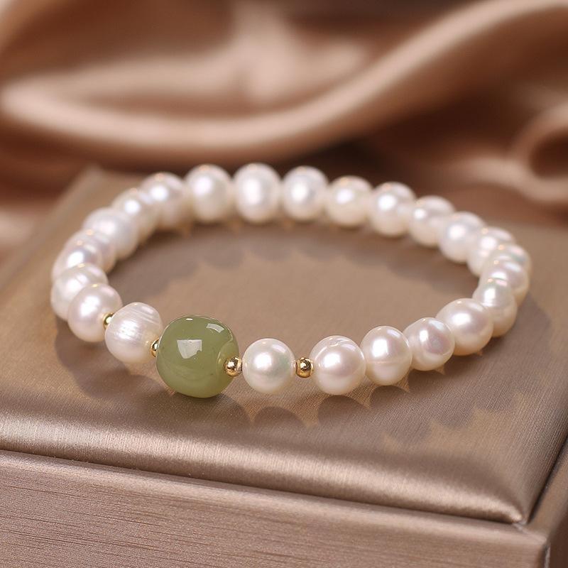 Bracelet Perle et Jade Vert pour Harmonie Intérieure - Biloria