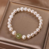 Bracelet Perle et Jade Vert pour Harmonie Intérieure - Biloria