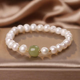Bracelet Perle et Jade Vert pour Harmonie Intérieure - Biloria