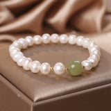 Bracelet Perle et Jade Vert pour Harmonie Intérieure - Biloria
