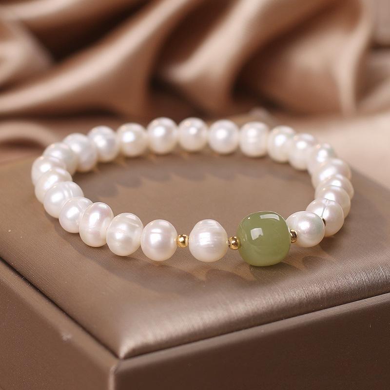 Bracelet Perle et Jade Vert pour Harmonie Intérieure - Biloria