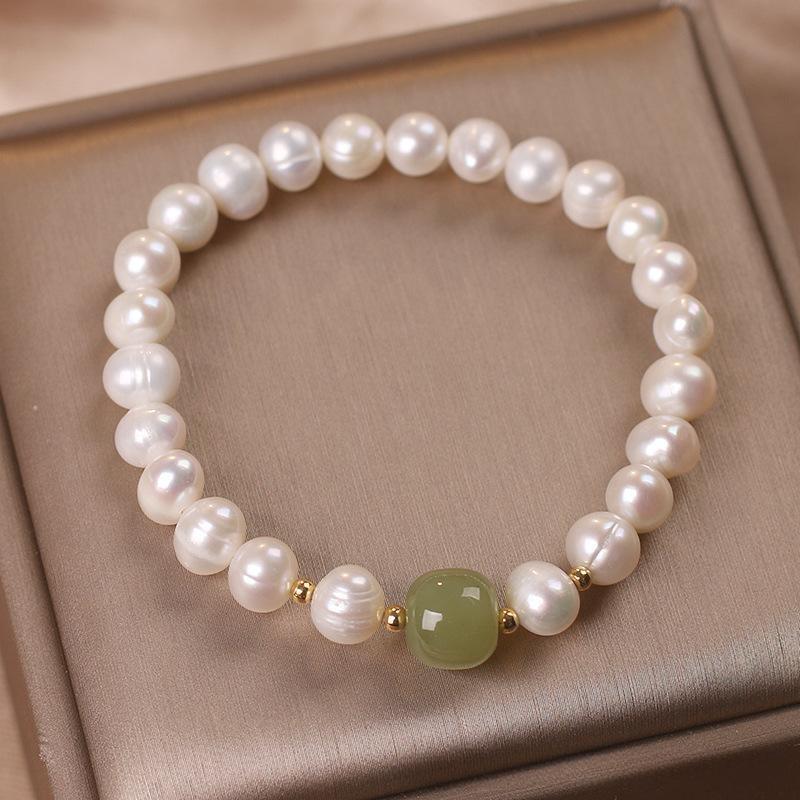 Bracelet Perle et Jade Vert pour Harmonie Intérieure - Biloria