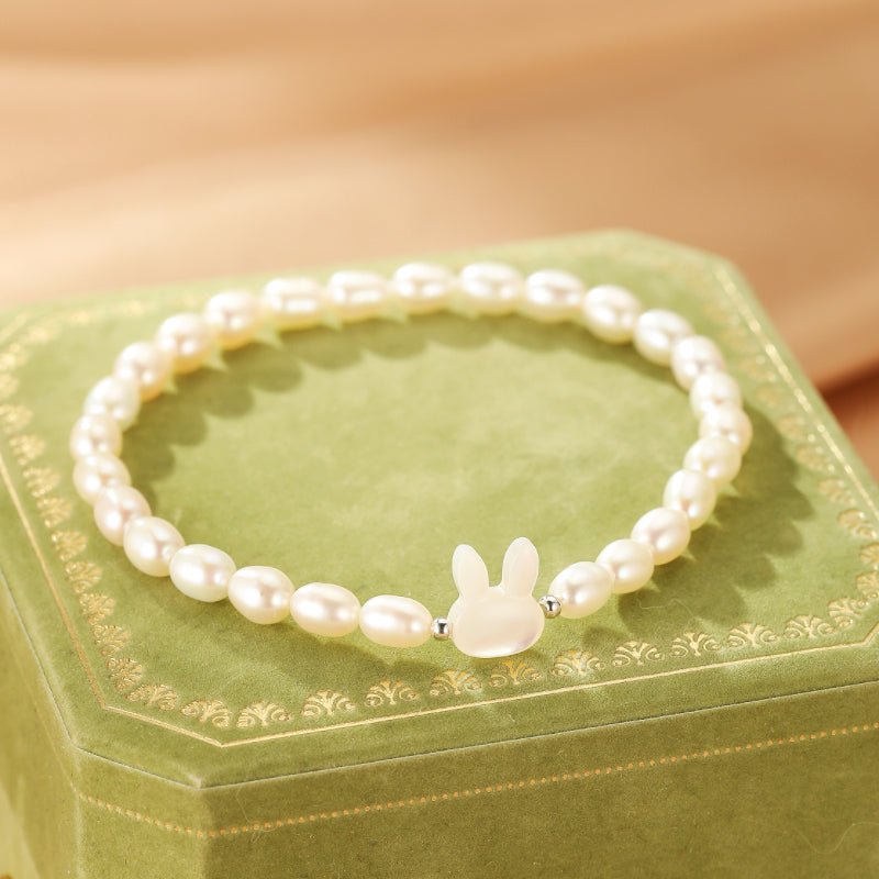 Bracelet Perle Lapin Argent S925 – Douceur et Complicité - Biloria