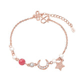 Bracelet Perle Lune Étoile – Lune Rose - Biloria
