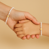 Bracelet Perles d'Eau Douce avec Cœur Doré - Cadeau Mère Fille - Biloria