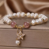 Bracelet Perles et Quartz Fraise Étoile Zircon - Biloria
