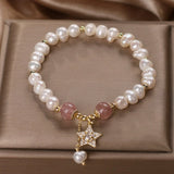 Bracelet Perles et Quartz Fraise Étoile Zircon - Biloria